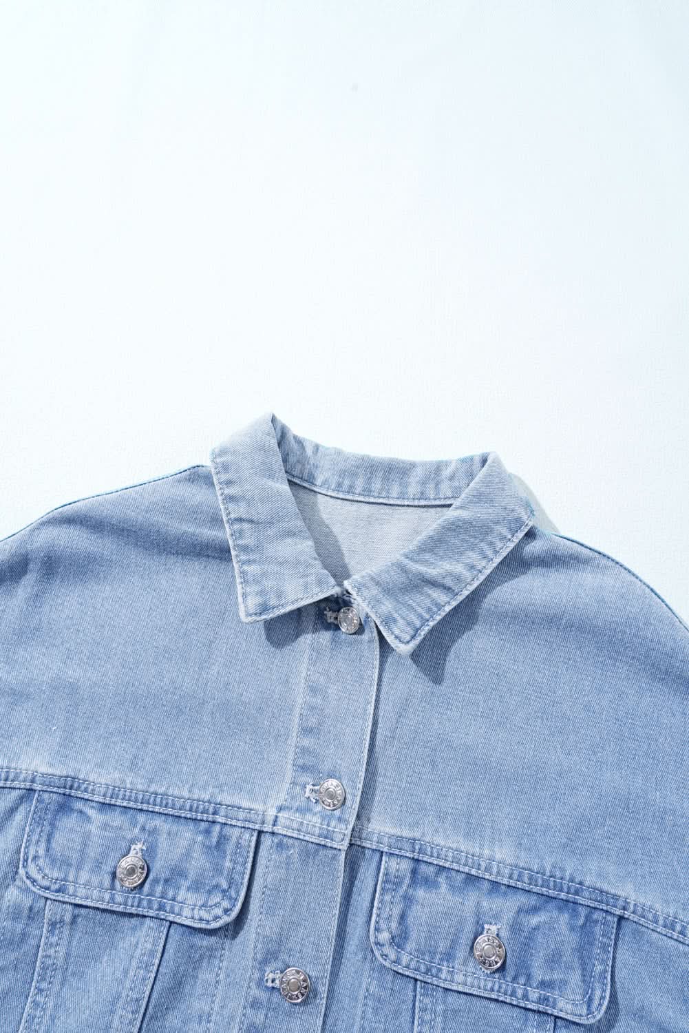 Khaki Plaid Patchwork Buttoned Oversized Denim Jacket - Love Salve